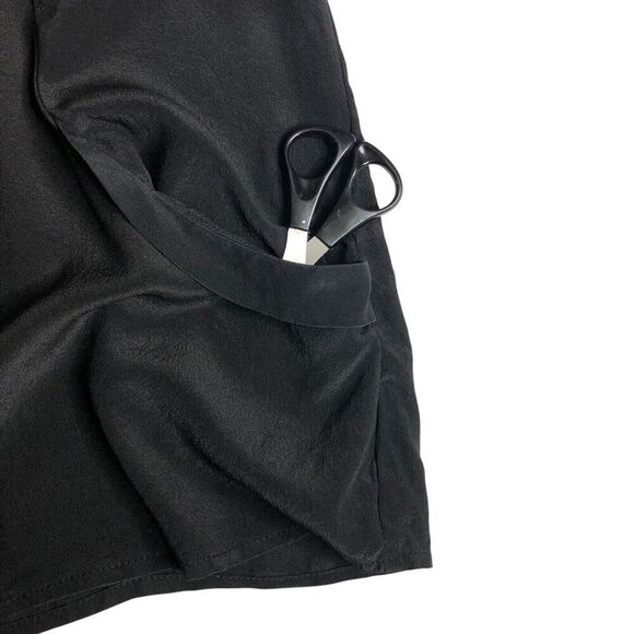 Daniel Rainn Top M Black Silk Crochet Flutter Sleeve Tunic Fairy Cottage Peasant - Picture 8 of 13